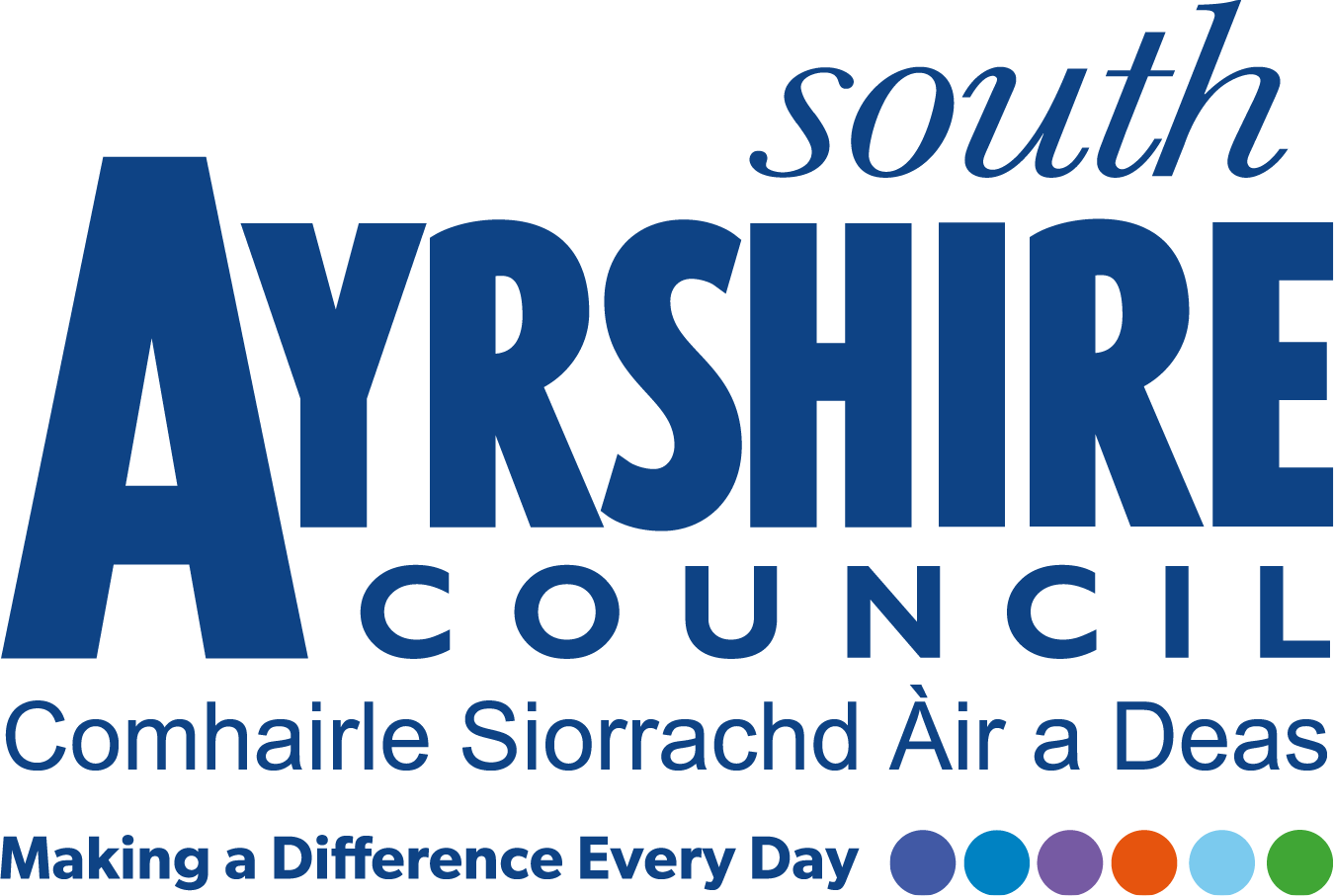 The South Ayrhire Council Logo in blue