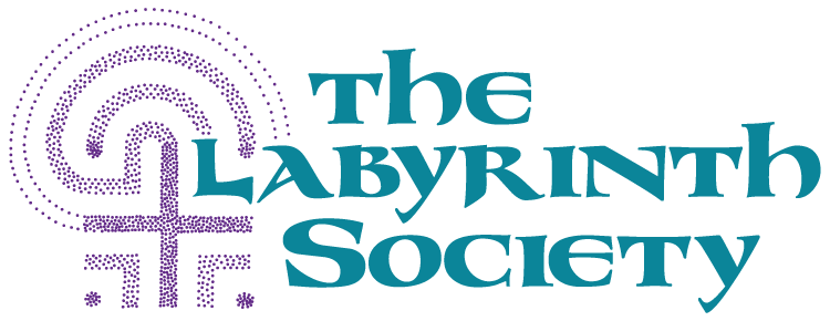 The Labyrinth Society logo comprised of a teal wordmark and purple labyrinth design